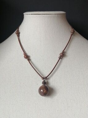 Artisan Handmade Jasper Pendant Necklace on Wire
